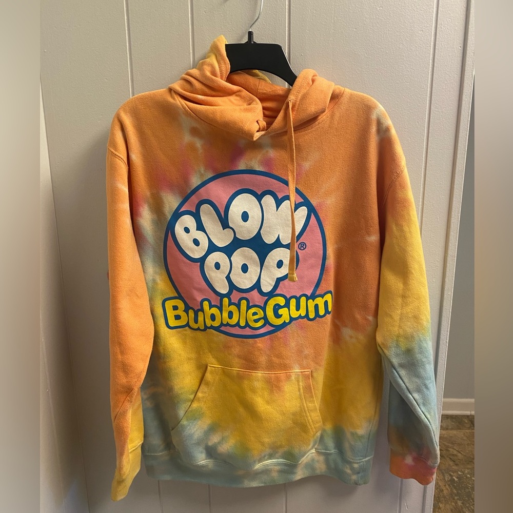 Blow Pop medium tie dyed hoodie guc